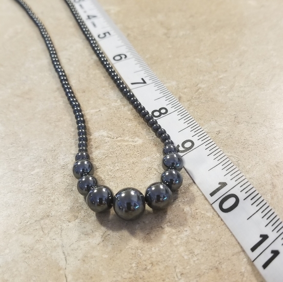 Hematite Blackish Silver Necklace - Picture 3 of 5